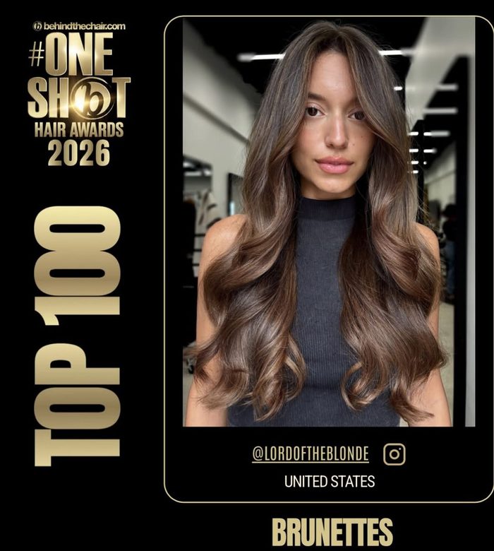 ONE SHOT Hair Awards 2026 Top 100, Brunettes category, @lordoftheblonde