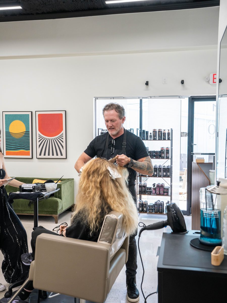 The styling floor and mid-century art at Salon 80 West