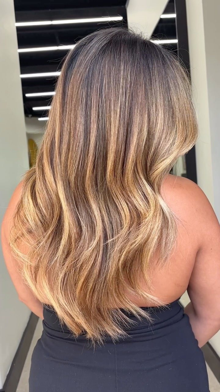 Warm caramel balayage